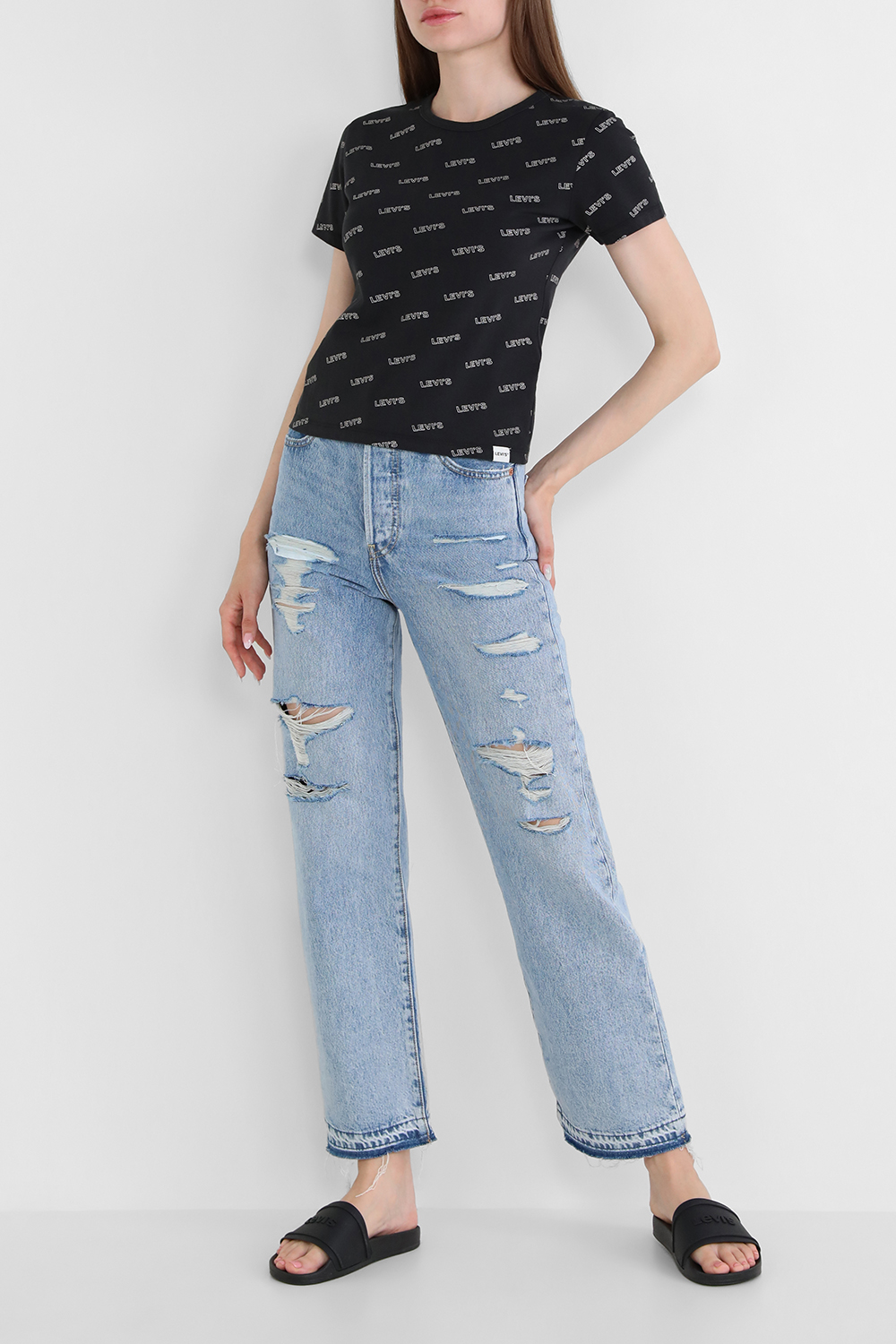 מכנסי ג'ינס ריבקייג' ישרים